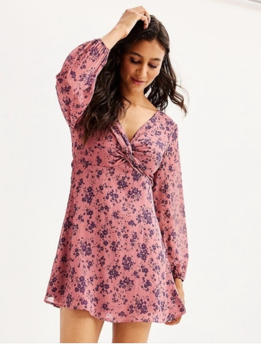 Live to be Spoiled Long Sleeve Knot Front Skater Dress size XXL
